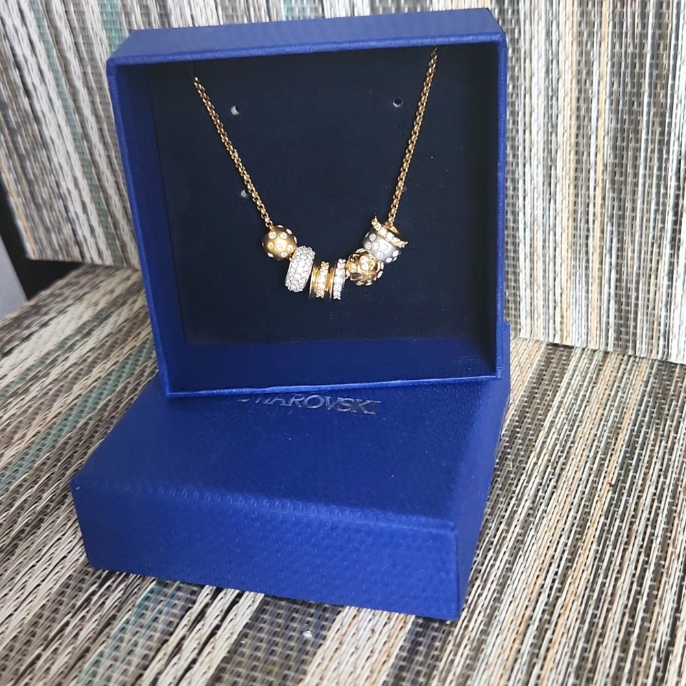 SWAROVSKI Gold And Silver Charm Bead Necklace - Picture 5 of 7